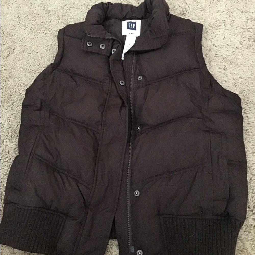 Brown puffy vest